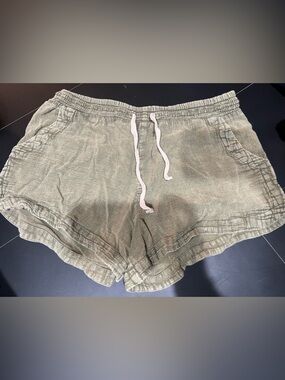 Rip Curl Olive Green Terry Drawstring Shorts